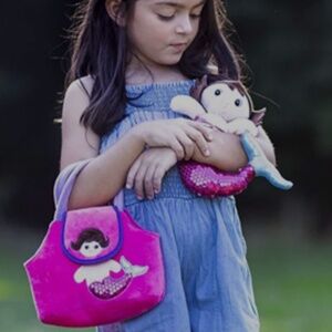 MERMAID and purse removable doll plush with sequins like new condition